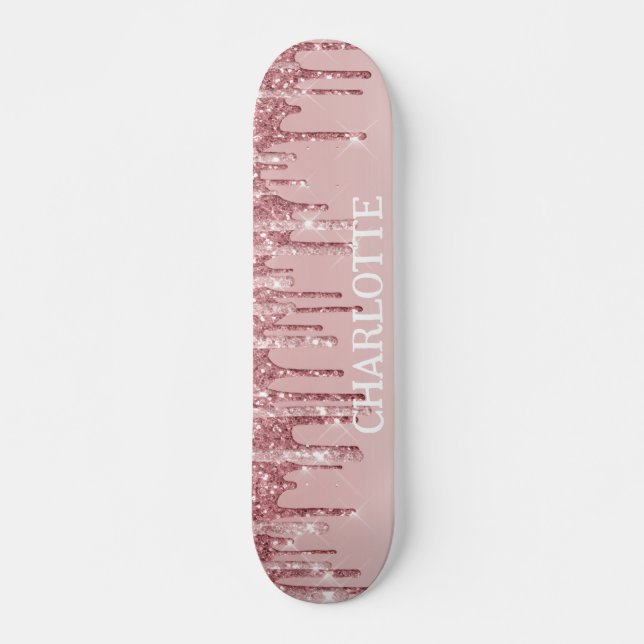 Skateboard Parties scintillant rose goutte (Devant)