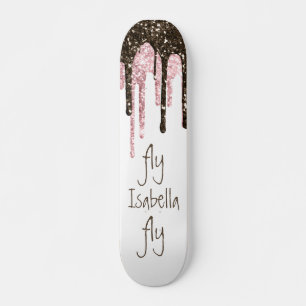 Skateboard Parties scintillant rose noire Girly Sparkle Nom p