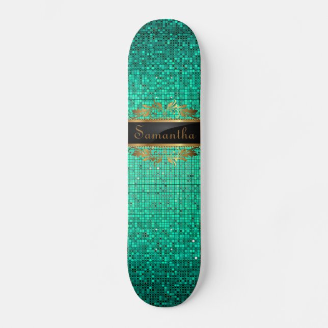 Skateboard Parties scintillant turquoise Sequin Disco Glitz C (Recto)