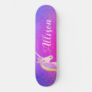 Skateboard Parties scintillant violet rose Unicorne étincell