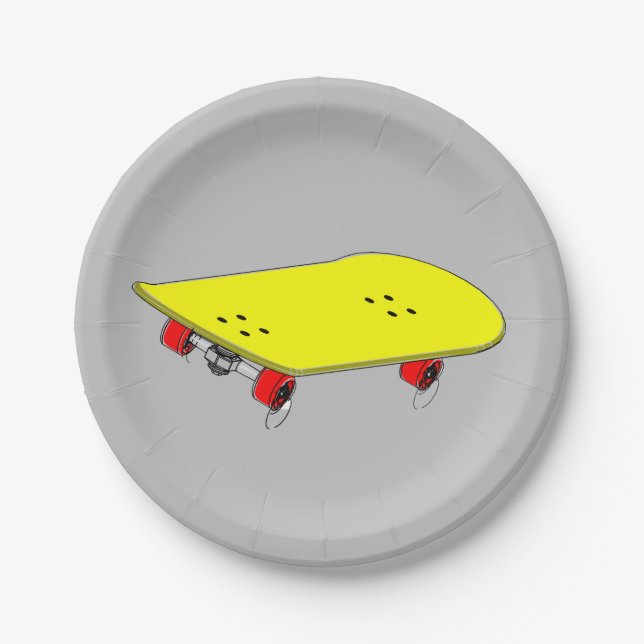 Skateboard-Partythema des Kindes Pappteller (Vorderseite)