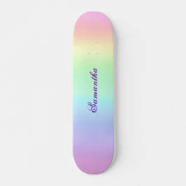 Skateboard Pastel Arc-en-ciel Aesthétique Nom pourpre