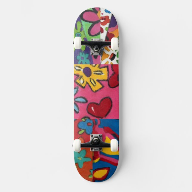 Skateboard Patchwork floral de Janina (Recto)