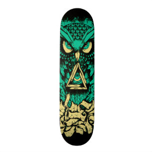 Skateboard Patin vert de hibou de triangle
