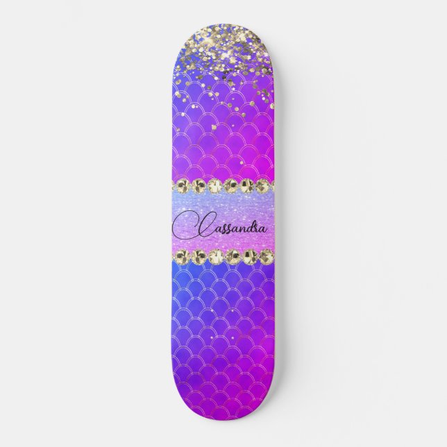 Skateboard Patinage à bille rose chaud (Recto)