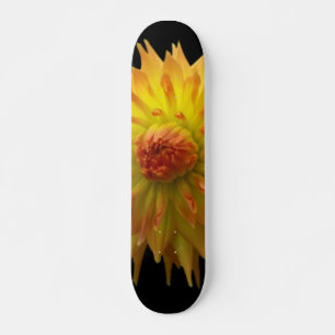 Skateboard Patinage à fleurs jaunes