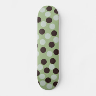 Skateboard Patinage à points Polka vert et Brown