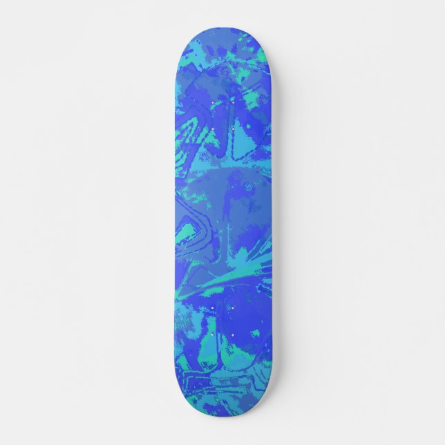 Skateboard Patinage Abstrait Blue Motif (Devant)
