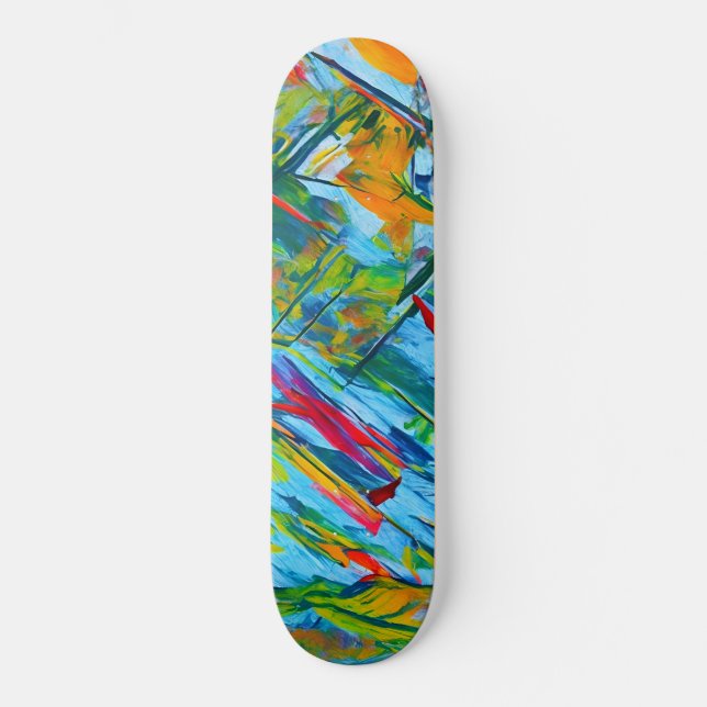Skateboard Patinage Abstrait coloré (Recto)