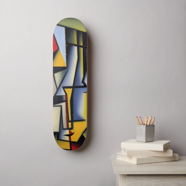 Skateboard Patinage Abstrait Portrait Cubiste (Art mural)