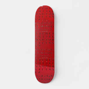 Skateboard Patinage Alphabet