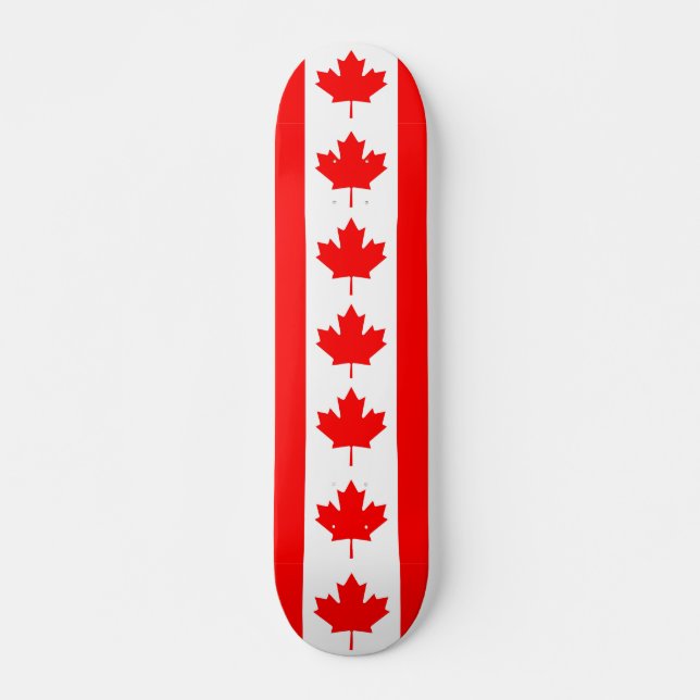 Skateboard Patinage avec drapeau du Canada (Devant)