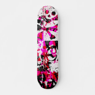 Skateboard Patinage crâne rose