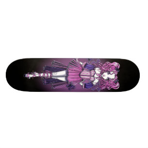 Skateboard Patinage de fond gothique "Maegan" Couture rose