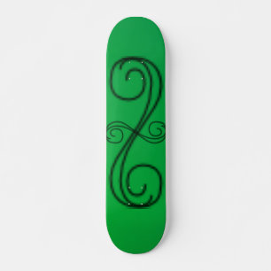 Skateboard Patinage de lignes courbes vertes
