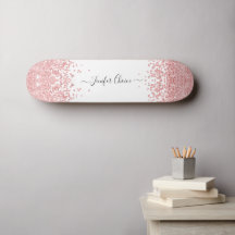Patinage de nom personnalisé de dégradé rose pâle