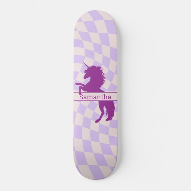 Skateboard Patinage de tableau de bord Purple Unicorne (Recto)