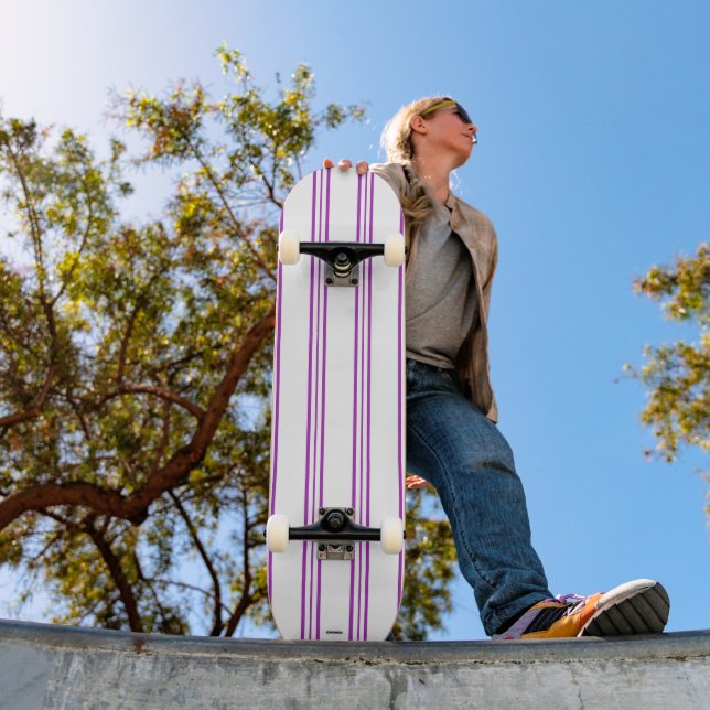 Skateboard Patinage en bande blanche et violette HAMbWG (Extérieur 1)