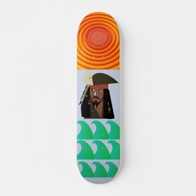 Skateboard Patinage en CAPITAINE PIRATE, pont de 7¾ po (Devant)