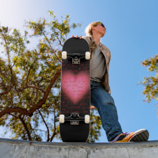 Skateboard Patinage en coeur rose