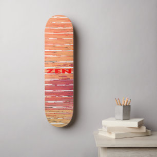 Skateboard Patinage en roseaux rouges zen