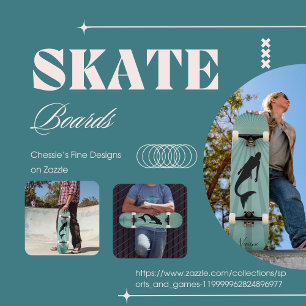 Skateboard Patinage en silhouette Mermaid Sun Ray