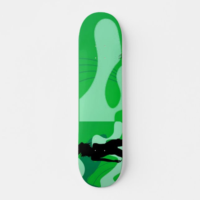 Skateboard Patinage en silhouette verte (Devant)