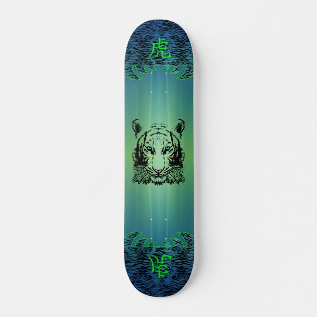 Skateboard Patinage en Tigre Aquatique (Devant)