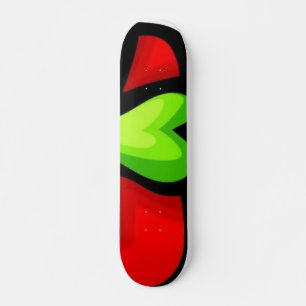Skateboard Patinage Green Heart