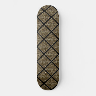 Skateboard Patinage LEOPARD GOLD BLACK GRID