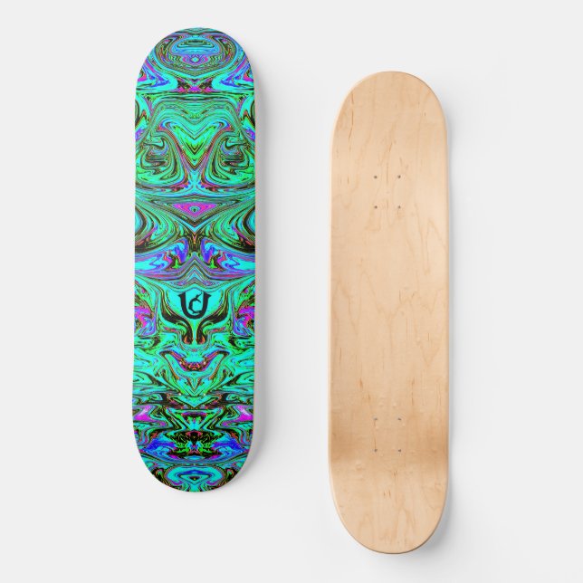 Skateboard Patinage liquide bleu moche (Recto)