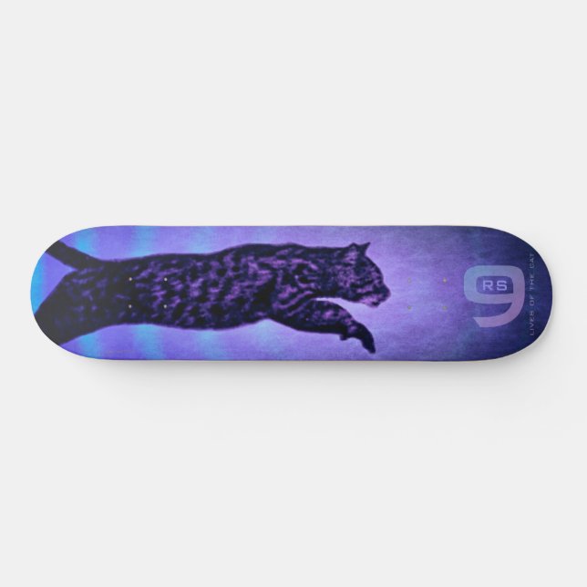 Skateboard Patinage monogramme de chat (Horz)