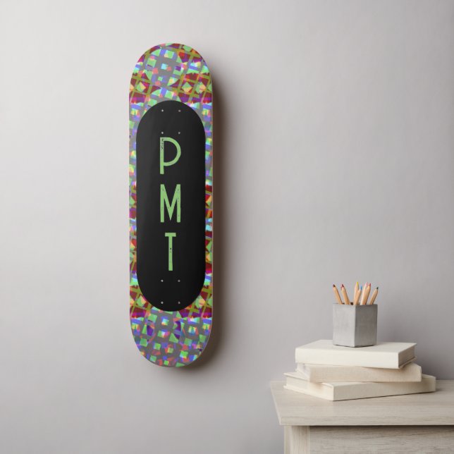 Skateboard Patinage Monogramme moderne (Art mural)