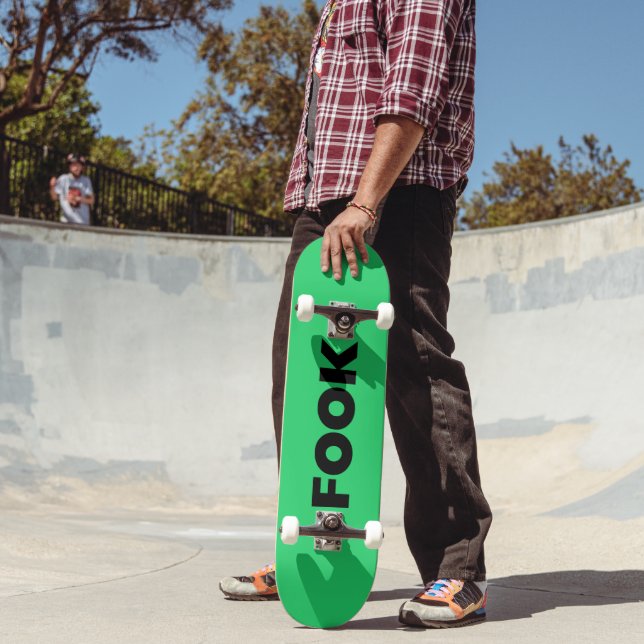 Skateboard Patinage noir vert (Extérieur 2)
