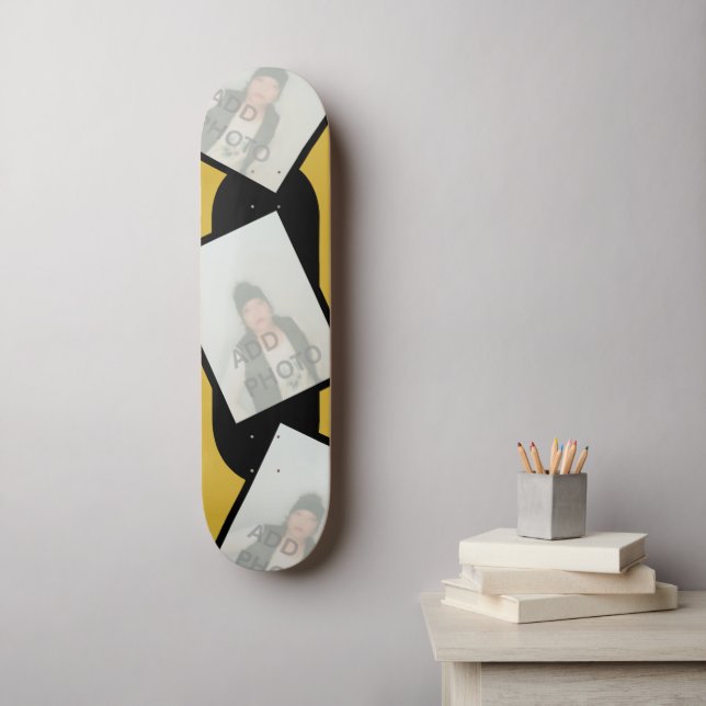 Skateboard Patinage photo noir or (Art mural)