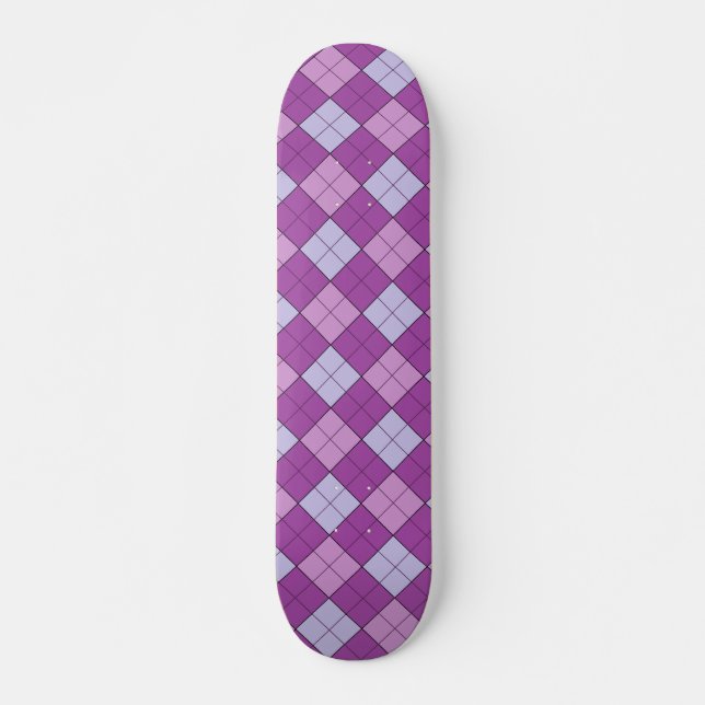 Skateboard Patinage Plaid Violet (Devant)