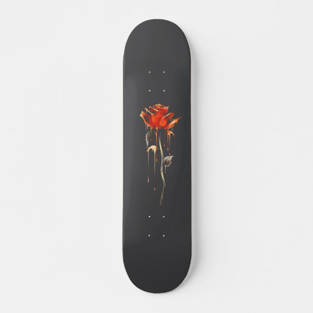Skateboard Patinage Rose branché de Grunge (Devant)