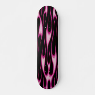 Skateboard Patinage rose flamme