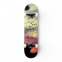Patinage sur le coucher du soleil