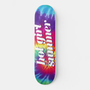 Skateboard Patinage sur teint de teint bleu rose d'été pour