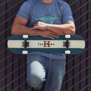 Skateboard Patinage Turquoise vintage Tone avec le nom HAMbyW