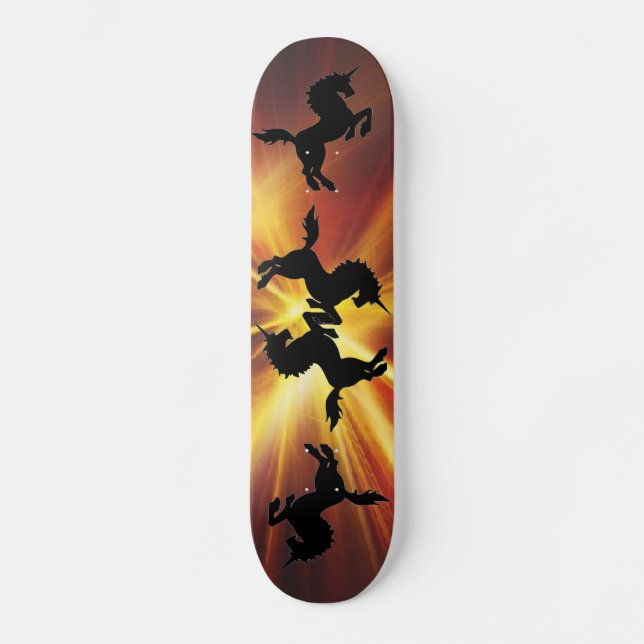 Skateboard Patinage Unicorne flamboyante (Recto)