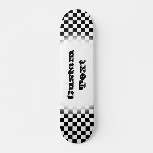 Skateboard Patinage Vérificateur Motif-noir et blanc (Devant)