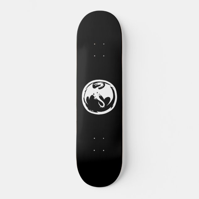 Skateboard Patinage White Dragon (Recto)