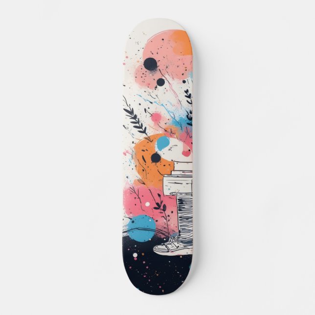 Skateboard Patiner dans l'avenir : Neon Pink Edition (Recto)