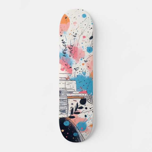Skateboard Patiner dans l'avenir : Neon Pink Edition (Recto)