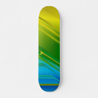 Skateboard Patineta Abstracto Neón Amarillo Verde Y Azul