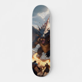 Skateboard Patineta Guerreros Bárbaros Luchando Con Dragón