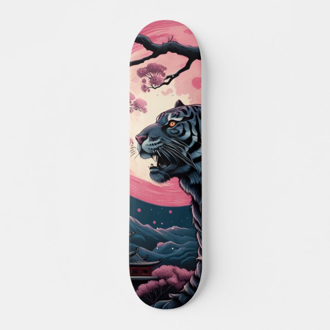 Skateboard Patineta Tigre Feroz Nocturno (Devant)