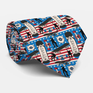 Skateboard Patriotic USA Skateboarder Krawatte